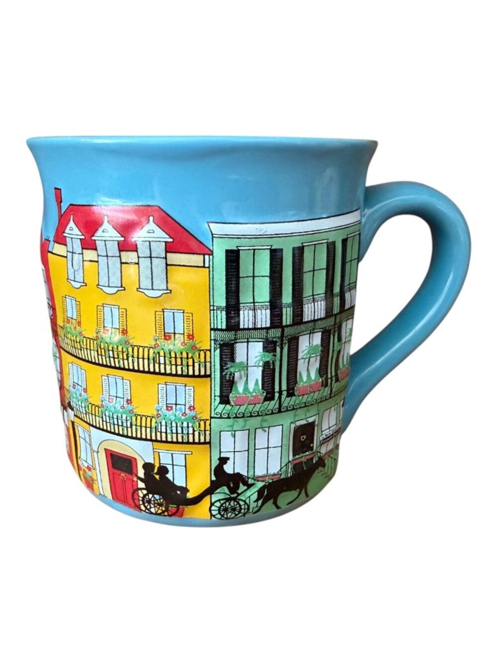 New Orleans French Quarter Handled Raised Relief Souvenir Coffee Mug